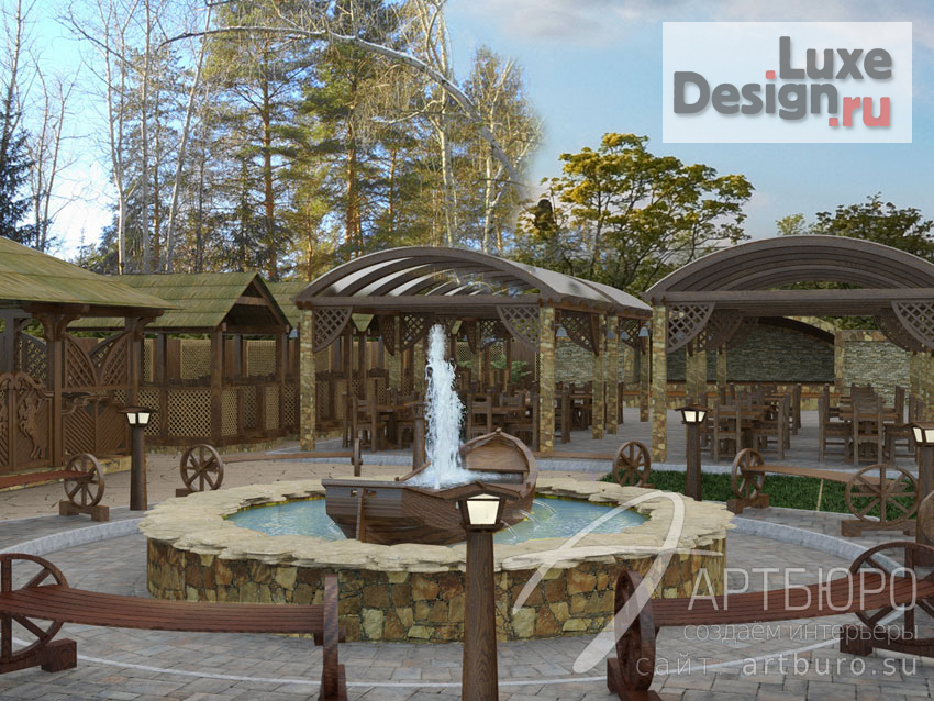 Дизайн интерьера ресторана "Территория парка отдыха ресторана" (фото 1)
