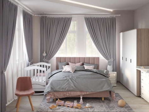 Дизайн интерьера спальни в Санкт-Петербурге "Спальня для молодых родителей"