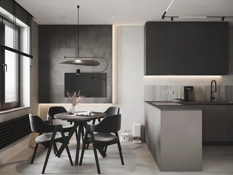 Дизайн интерьера трехкомнатной квартиры в Санкт-Петербурге "Кухня-гостиная [ЖК iLona]"