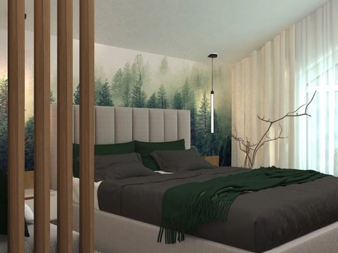Дизайн интерьера спальни в Санкт-Петербурге "Атмосферный интерьер спальни"