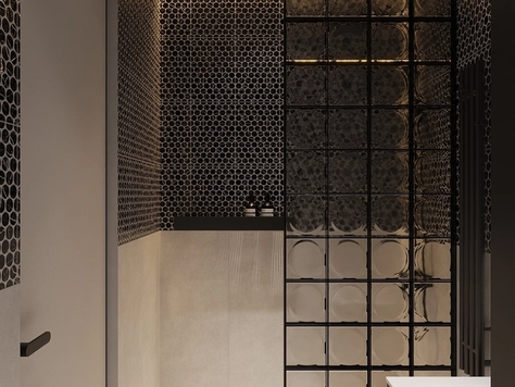 Дизайн интерьера частного интерьера в Санкт-Петербурге "Мужской санузел "