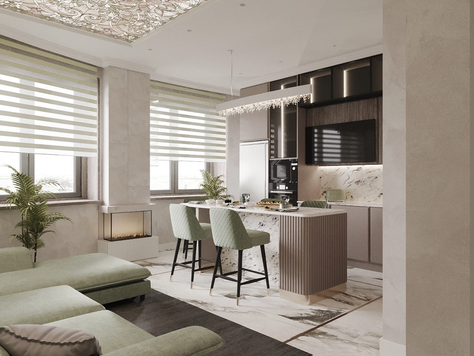 Дизайн интерьера четырехкомнатной квартиры в Санкт-Петербурге "Квартира, ЖК Платинум"