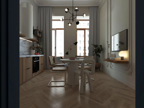 Дизайн интерьера двухкомнатной квартиры в Санкт-Петербурге "Проект кухни"
