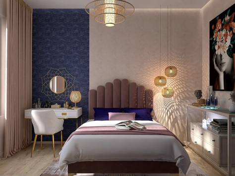 Дизайн интерьера спальни в Санкт-Петербурге "Спальня в эко стиле"