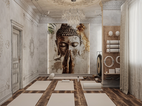 Дизайн интерьера общественного интерьера в Санкт-Петербурге "Йога студия"