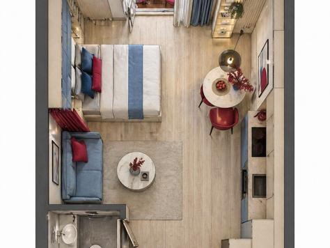 Дизайн интерьера в Санкт-Петербурге "Студия 29м2 для молодой пары"